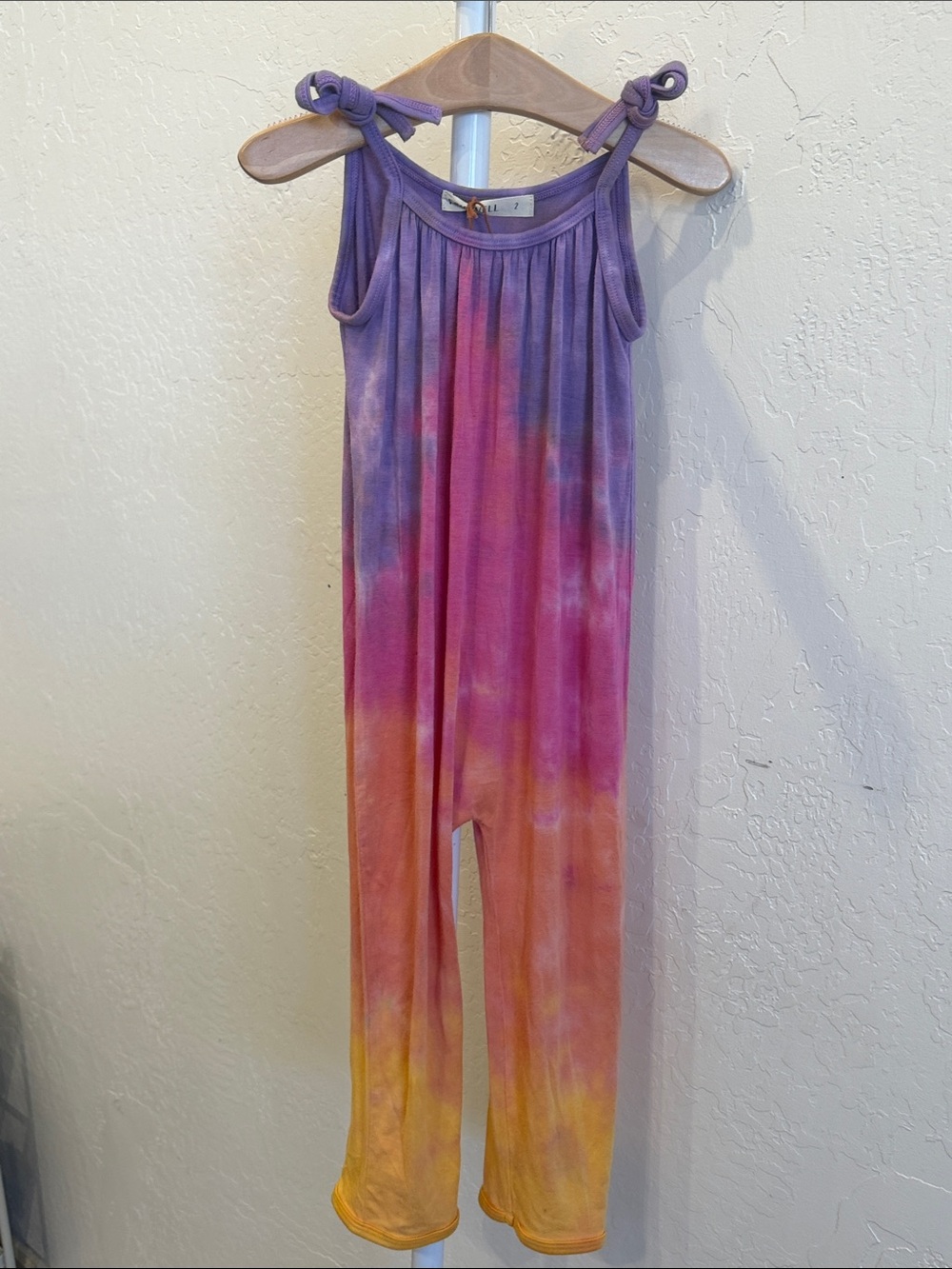 Fairwell Tie-Dye Kids Jumpsuit in Purple, Pink & Orange